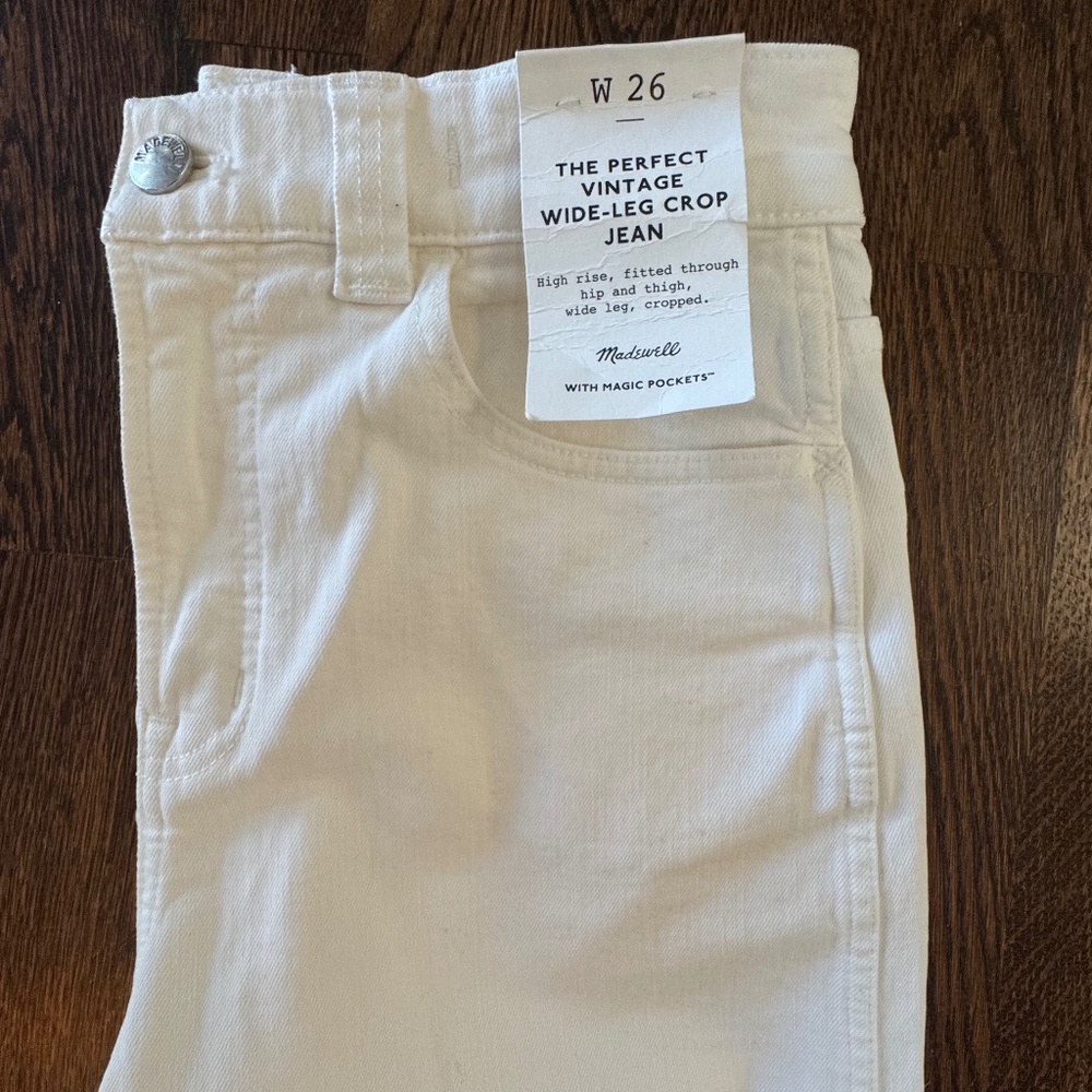 Madewell  Perfect Vintage Crop White Jeans Size 26